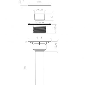 DUŞ TEKNESİ SİFONU-ALTTAN ÇIKIŞLI – DTS-01
