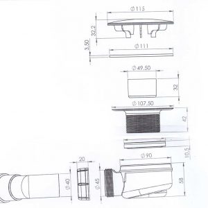 FLAT DUŞ TEKNE SİFONU Ø 90 – DTS-06