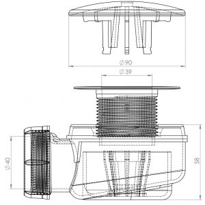 DUŞ TEKNE SİFONU Ø 50 – DTS-02